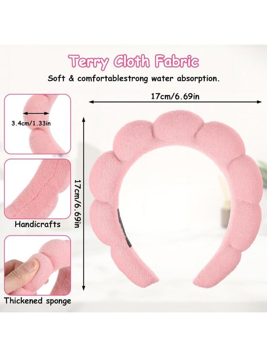 10Pcs Spa Headbands for Women - Makeup & Skincare Hair Accessories, Bubble Bands main image 5